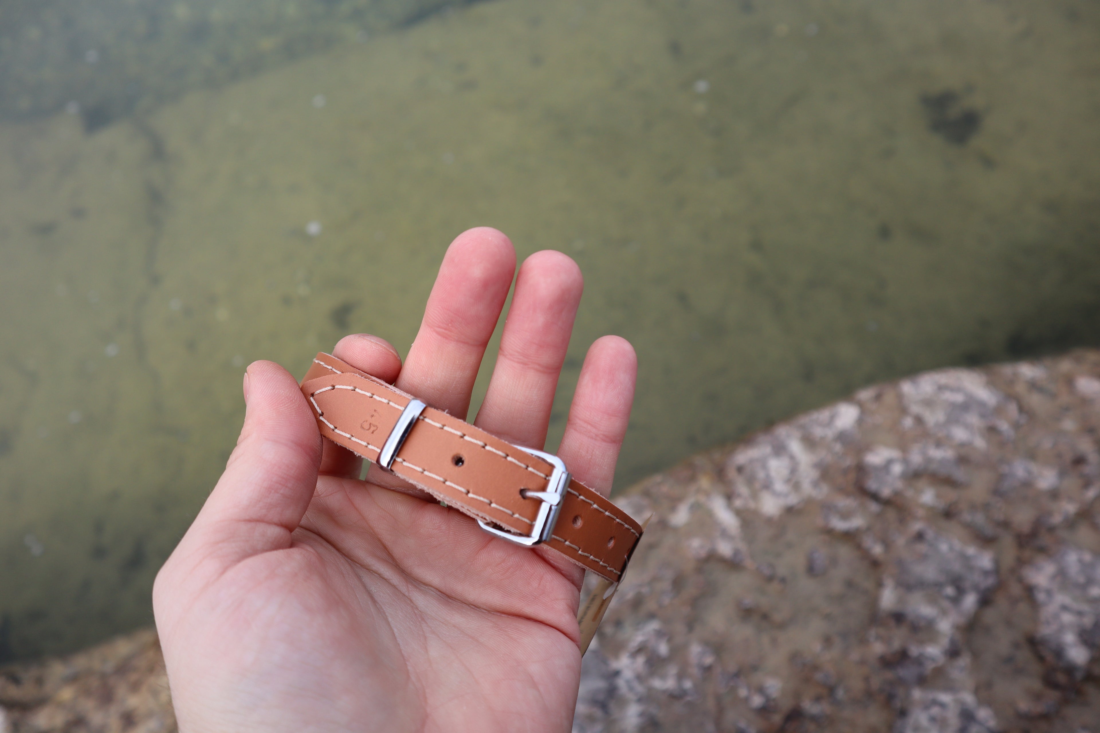 Traditionelles Lederhalsband mit Filzpolsterung – Klassischer Komfort