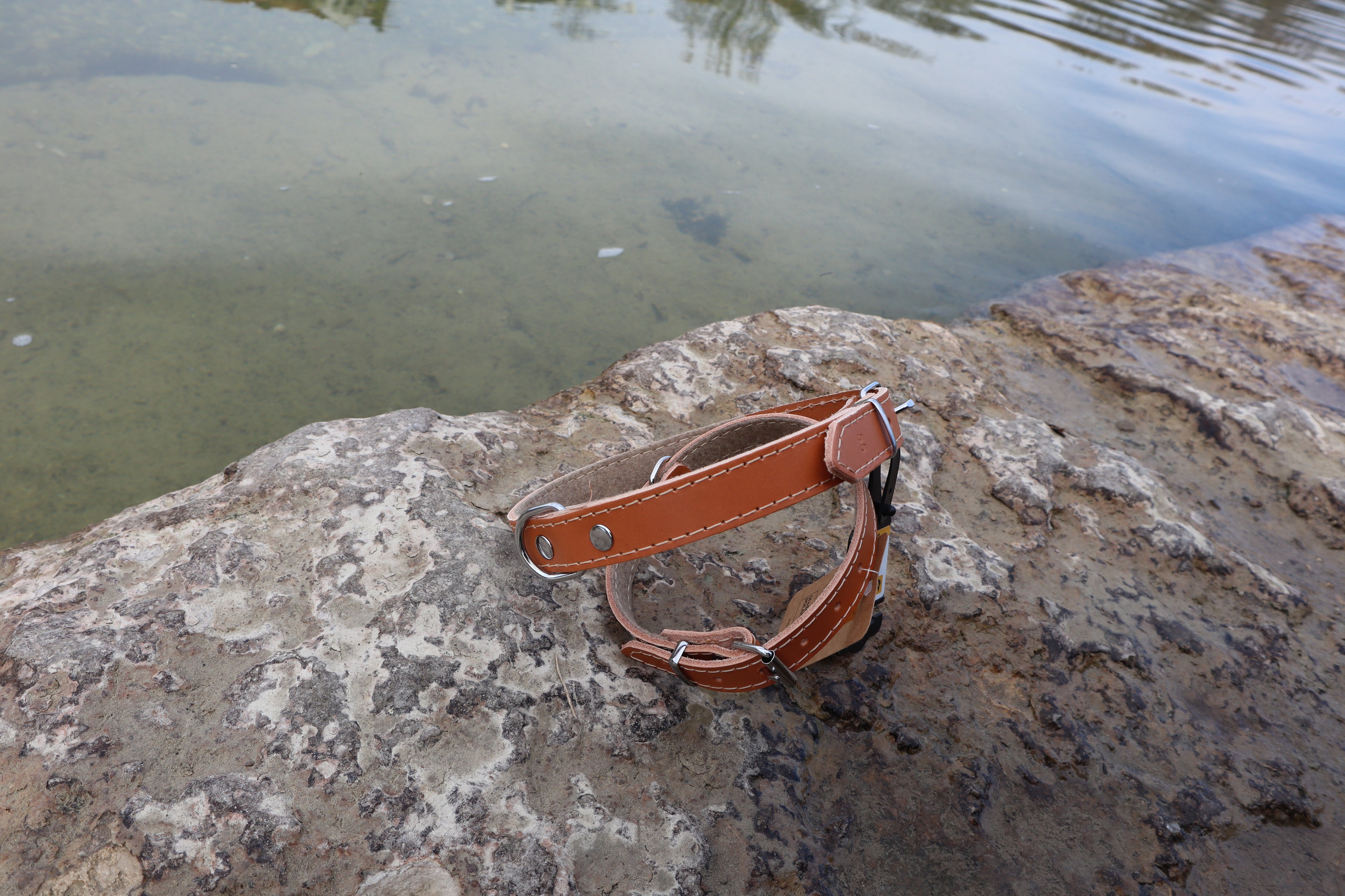 Traditionelles Lederhalsband mit Filzpolsterung – Klassischer Komfort